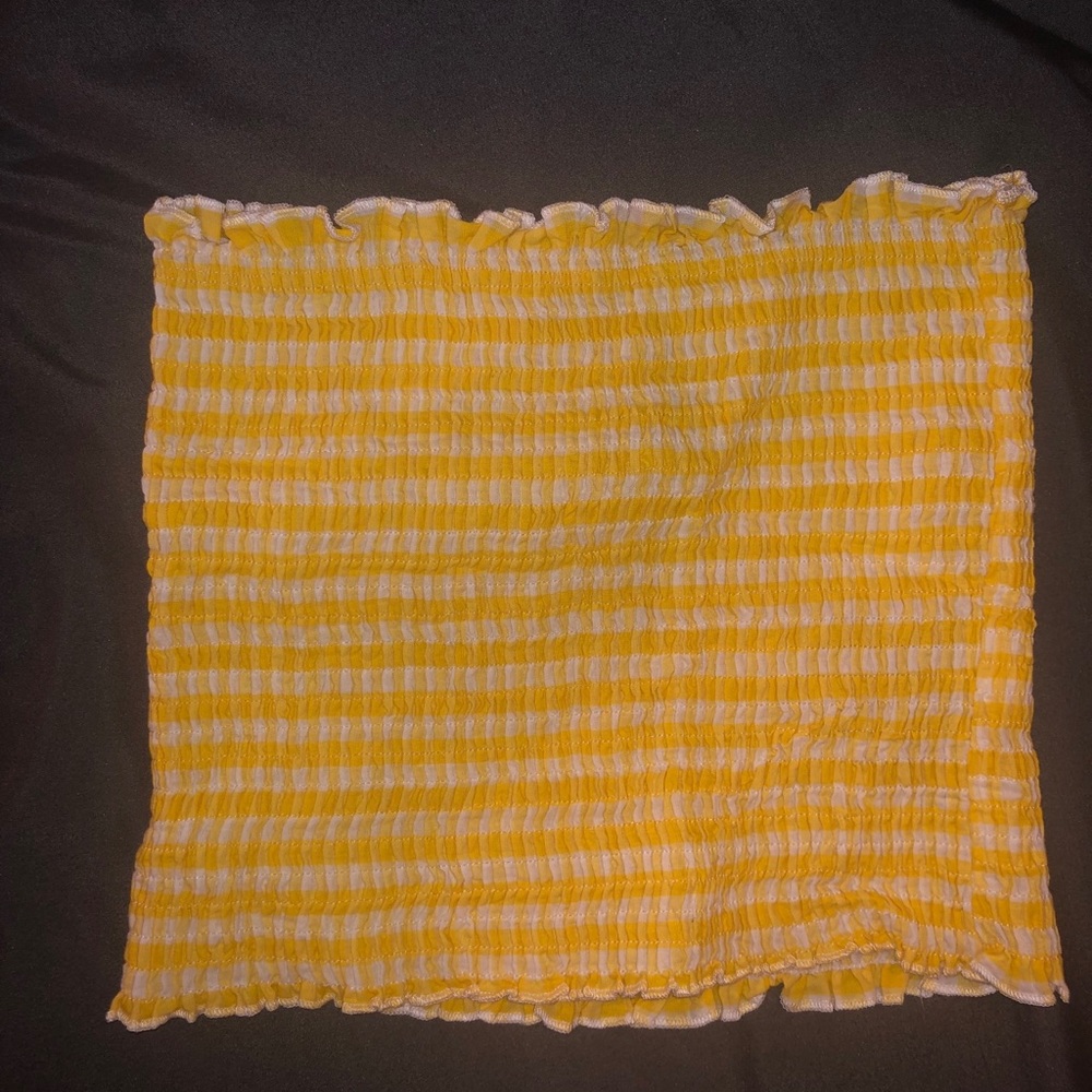White and Yellow Tube Top.